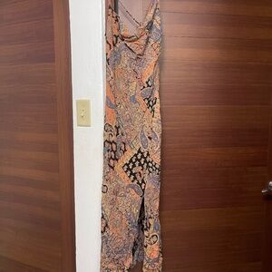 Long Dress with Cowl neck and open back